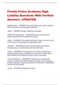 Florida Police Academy High  Liability Questions With Verified  Answers | UPDATED