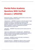 Florida Police Academy  Questions With Verified  Answers | UPDATED