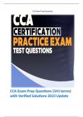 CCA Exam Prep Questions (343 terms) with Verified Solutions 2023 Update 