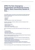 EPRC Pre-Test ( Emergency Preparedness and Response Course (ERPC)- Basic Awareness) Quizzes & Ans…