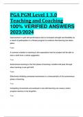 PGA PGM Level 1 3.0 Teaching and Coaching 100% VERIFIED ANSWERS  2023/2024