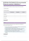 SOPHIA  ENVIRONMENTAL SCIENCE MILESTONE 1 SUBJECTS  COVERED / EXAMS CORRECTLY ANSWERED  / LATEST UPDATE VERSION / GRADED A+