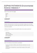 SOPHIA  ENVIRONMENTAL SCIENCE MILESTONE 1  SUBJECTS  COVERED / EXAMS CORRECTLY ANSWERED  / LATEST UPDATE VERSION / GRADED A+