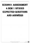 ECS2601 ASSESSMENT 4 SEM 1 OF 2023 EXPECTED QUESTIONS & ANSWERS.p