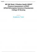 Summary NR 509 Week 2 Shadow Health HEENT Physical Assessment LATEST UPDATE(Complete Solution):Chamberlain College Of Nursing