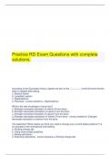  Practice RD Exam Questions with complete solutions.