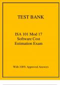 ISA 101 Mod 17 Software Cost Estimation Exam