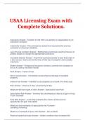 USAA Licensing Exam with Complete Solutions.