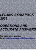 LPL4802 Exam pack 2024