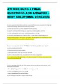 ATI MED SURG 2 FINAL  QUESTIONS AND ANSWERS – BEST SOLUTIONS- 2023-2024