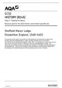 AQA GCSE HISTORY Paper 2 2023 (8145/2B/C: Shaping the Nation)