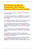 SAR (Search and Rescue Certification Test Practice.) Questions With Answers| Verified