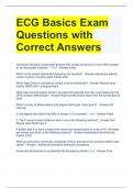 Bundle For ECG Exam Questions with Correct Answers
