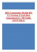 2023 Community Health RN V2 (Version 2) Exit Hesi Guaranteed A+ TB Guide (All 55 Q&A)