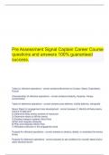 Pre Assessment Signal Captain Career Course bundled exam questions and answers 100% verified.