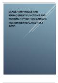 test bank for leadership roles and management function in nursing 10th edition by marquis huston new update.