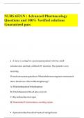 NURS 6521N : Advanced Pharmacology Questions and 100% Verified solutions Guaranteed pass