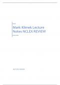 Mark Klimek Lecture Notes NCLEX REVIEW | (SCORED A+) | 2023