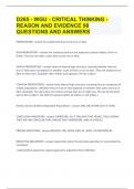 D265 - WGU - CRITICAL THINKING - REASON AND EVIDENCE |98 QUESTIONS AND ANSWERS 2023