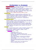 Alzheimer's Disease Nursing Notes