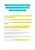 WGU C790 Nursing Informatics Project Management |Questions & Answers| Already Graded A+ | 2024