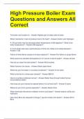 High Pressure Boiler Exam Questions and Answers All Correct 