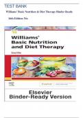 Test Bank For Williams' Basic Nutrition & Diet Therapy Binder Ready 16th Edition Nix Chapter 1-23 /verified questions and answers