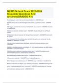  NYREI School Exam 2023-2024 Complete Questions And Answers(GRADED A+)