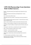 CPPS 304 Pharmacology Exam Questions With Verified Answers.