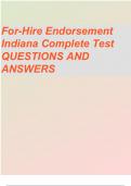 For-hire Endorsement Indiana Questions and Answes  TEST 2023/2024