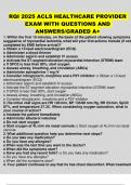 RQI 2025 ACLS HEALTHCARE PROVIDER EXAM WITH QUESTIONS AND ANSWERS/GRADED A+