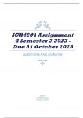 ICH4801 Assignment 4 Semester 2 2023 - Due 31 October 2023