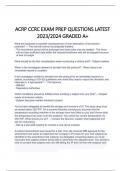 ACRP CCRC EXAM PREP QUESTIONS LATEST 2023/2024 GRADED A+