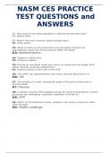 NASM CES PRACTICE TEST QUESTIONS and ANSWERS