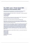 Psy 3620- exam 1 Study Guide With Questions And Answers 2023