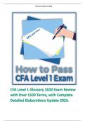 CFA Level 1 Glossary 2020 Exam Review with Over 1500 Terms, with Complete Detailed Elaborations Update 2023. 