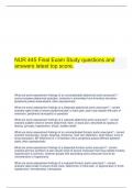  NUR 445 Final Exam Study questions and answers latest top score.