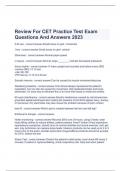  Review For CET Practice Test Exam Questions And Answers 2023