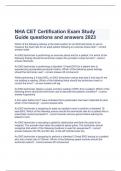  NHA CET Certification Exam Study Guide questions and answers 2023