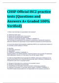 CISSP Official ISC2 practice tests (Questions and Answers A+ Graded 100% Verified)