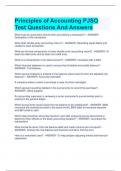 Principles of Accounting PJSO Test Questions And Answers