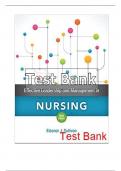 Effective Leadership and Management in Nursing 9th Edition Sullivan Test Bank