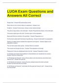 LUOA Exam Questions and Answers All Correct 