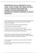 EXAM LATEST EXAMS TEST BANK 2023-2024  ACTUAL EXAM 200 QUESTIONS AND  CORRECT DETAILED ANSWERS WITH  RATIONALES (VERIFIED ANSWERS) |ALREADY  GRADED A+