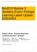 Biod210 Module 3 Genetics Exam/ Portage Learning Latest Update 2023/2024