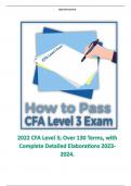 2022 CFA Level 3; Over 130 Terms, with Complete Detailed Elaborations 2023-2024.