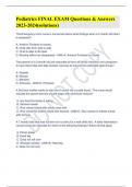 Pediatrics FINAL EXAM Questions & Answers 2023-2024(solutions)