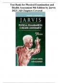 Test Bank for Physical Examination and Health Assessment 9th Edition by Jarvis 2023 | All Chapters Covered