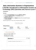 CSIS100: Introduction to Information Systems and Technology (D05) Questions and Answers (score 30 out of 30%) A+.