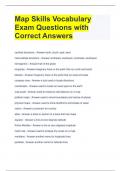 Map Skills Vocabulary Exam Questions with Correct Answers 